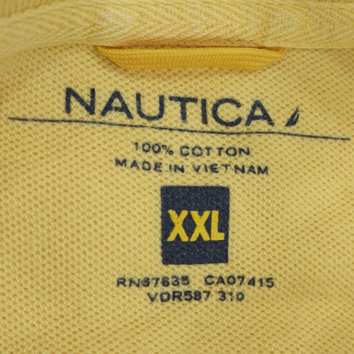 Nautica Men's Yellow 2XL Cotton Short Sleeve Polo Shirt Casual