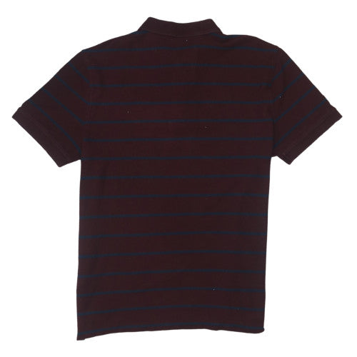 Nautica Men's Brown Striped Classic Fit Polo Shirt XL