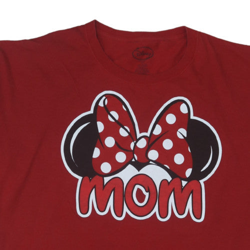 Disney Womens Red 2XL Minnie Mouse Mom T-Shirt Short Sleeve