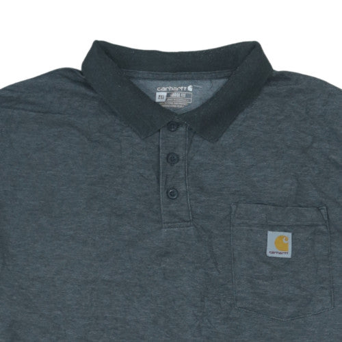 Carhartt Men's Grey 2XL Loose Fit Cotton Polo Shirt