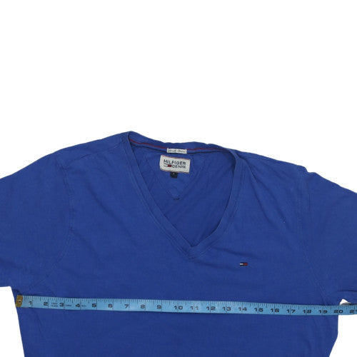 Hilfiger Denim Men's Blue V-Neck Short Sleeve T-Shirt Size L