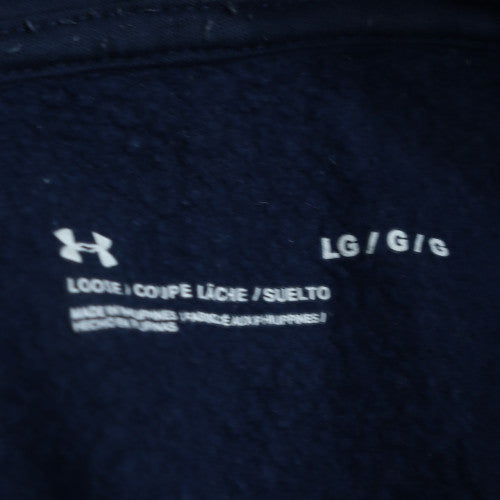 Under Armour Men's Blue Pullover Hoodie L Fleece Relaxed Fit