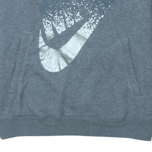 Nike Women’s Grey Pullover Hoodie Large Cotton Blend Logo Sweatshirt