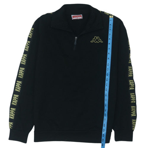 Kappa Womens Black 1/4 Zip Sweatshirt Medium Logo Sports Pullover
