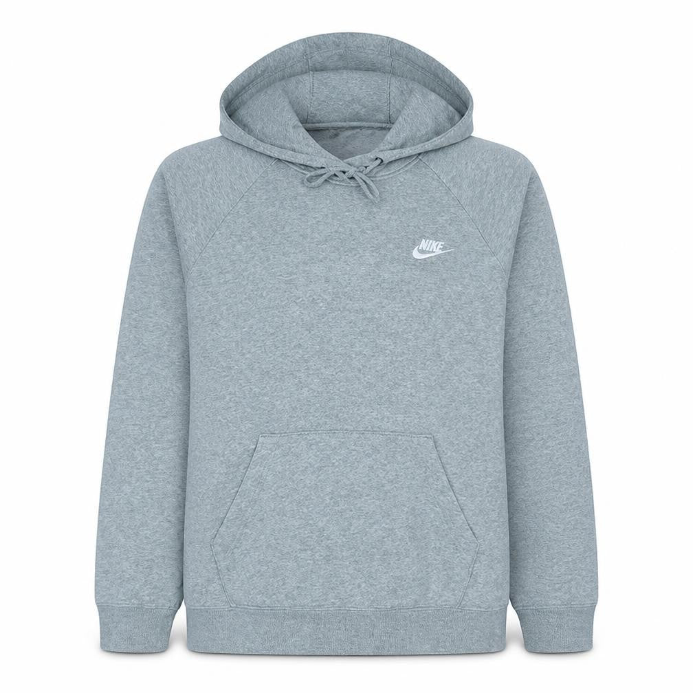 Nike Womens Grey Hoodie L Pullover Cotton Blend Drawstring Hooded Sweatshirt