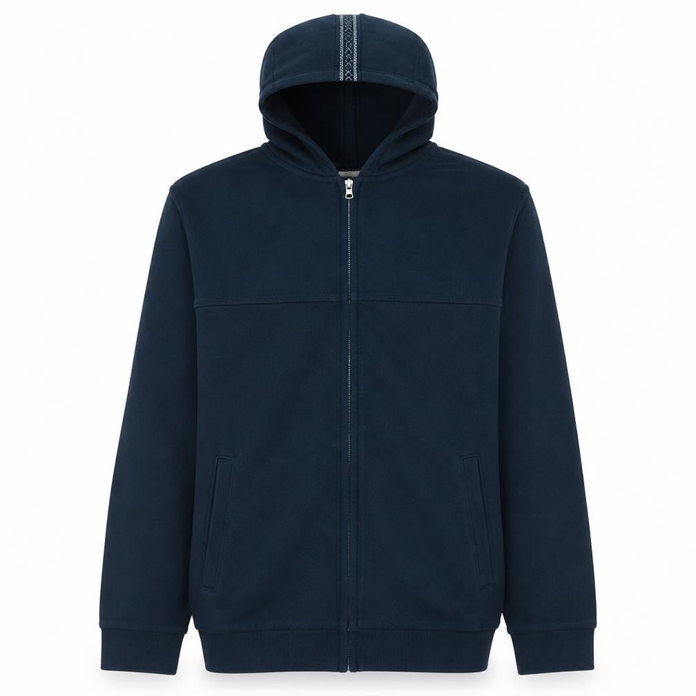 Hugo Boss Men's Blue Full Zip Hoodie XL Logo Cotton Blend
