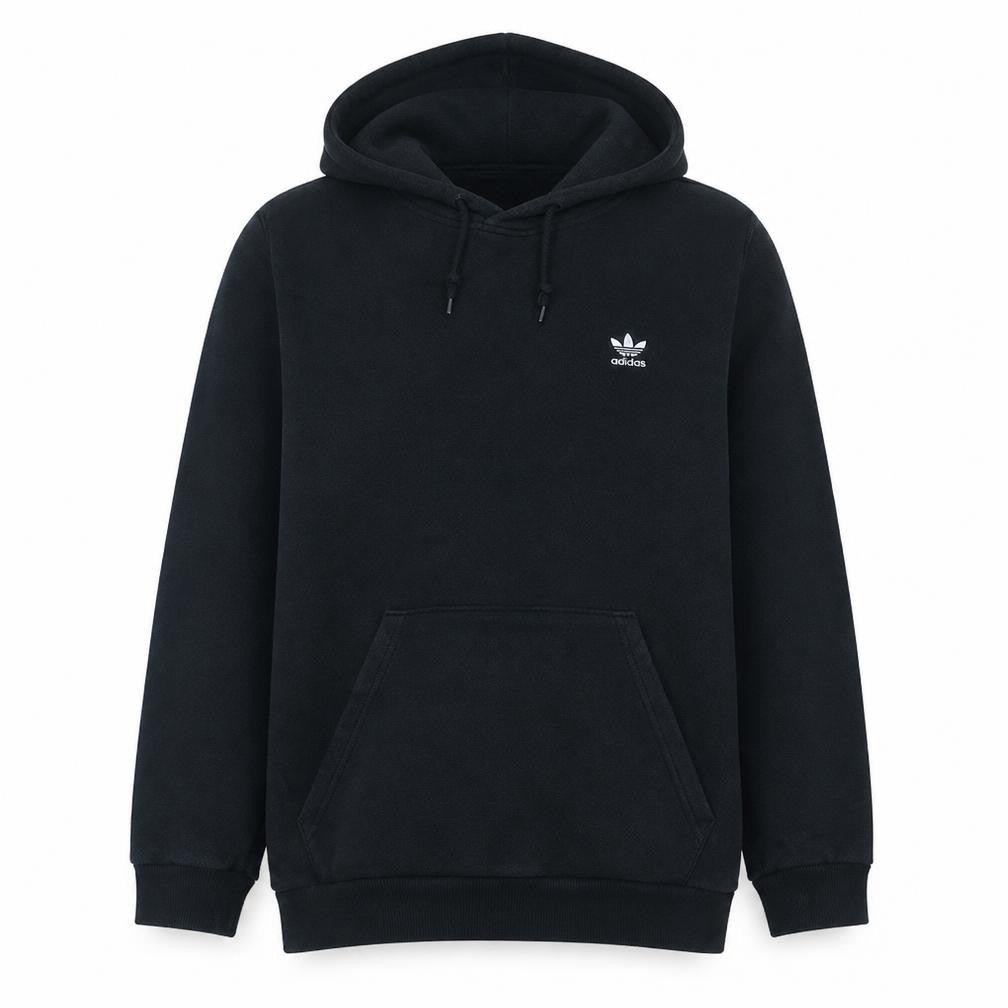 adidas Men Black L Pullover Hoodie Fleece Logo Sportswear