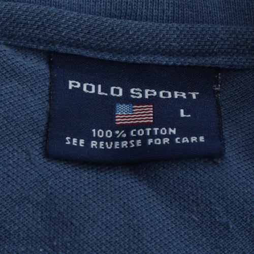 Polo Sport Men's Blue Cotton Short Sleeve Polo Shirt Size L