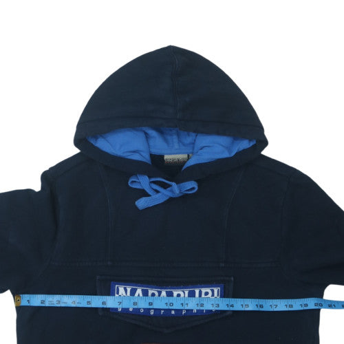Napapijri Men’s Blue Logo Pullover Hoodie Size M