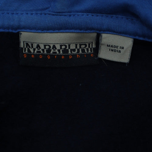 Napapijri Men’s Blue Logo Pullover Hoodie Size M