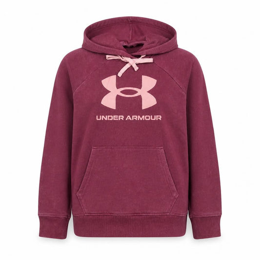Under Armour Girls Purple Pullover Hoodie Small Fleece Logo Sweatshirt