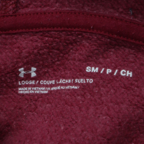 Under Armour Girls Purple Pullover Hoodie Small Fleece Logo Sweatshirt
