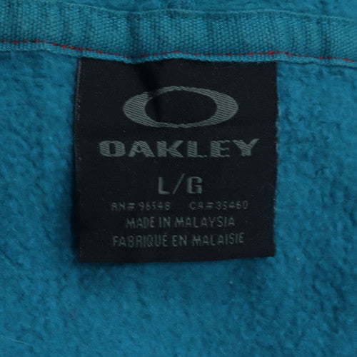 Oakley Men Blue Full Zip Hoodie L Sports Graphic Fleece