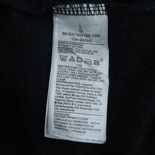 GAP Men's Black Pullover Hoodie Size L Fleece Logo Sweatshirt