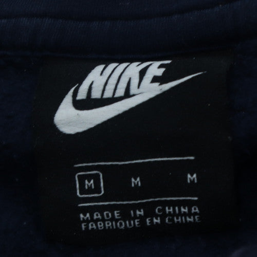 Nike Men's Navy Blue Full Zip Hoodie M Fleece Cotton Blend