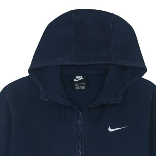 Nike Men's Navy Blue Full Zip Hoodie M Fleece Cotton Blend