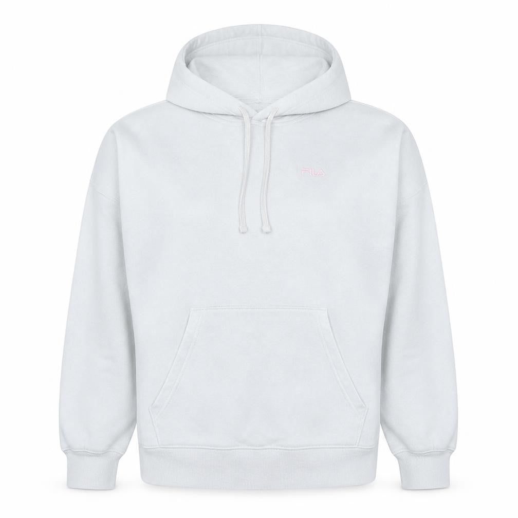 Fila Womens Beige Pullover Hoodie Size L Cotton Blend