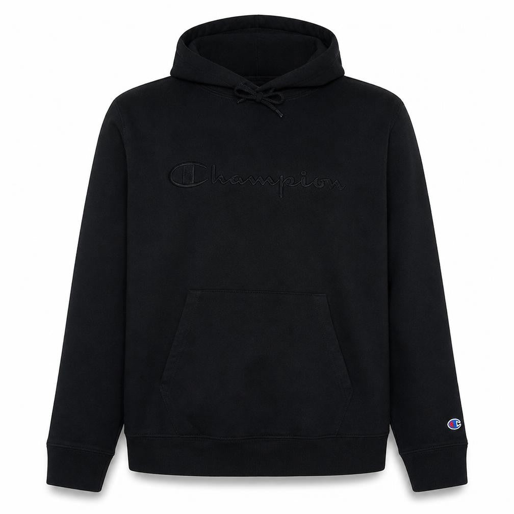 Champion Mens Black XL Pullover Hoodie Embroidered Logo Fleece