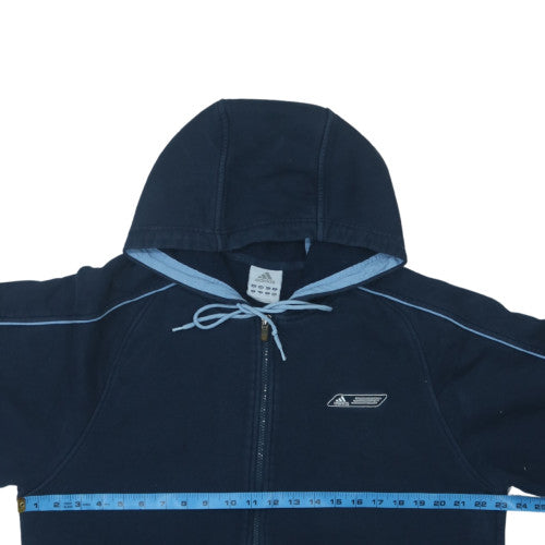 adidas Men's Blue Full Zip Fleece Hoodie Size L Sportswear