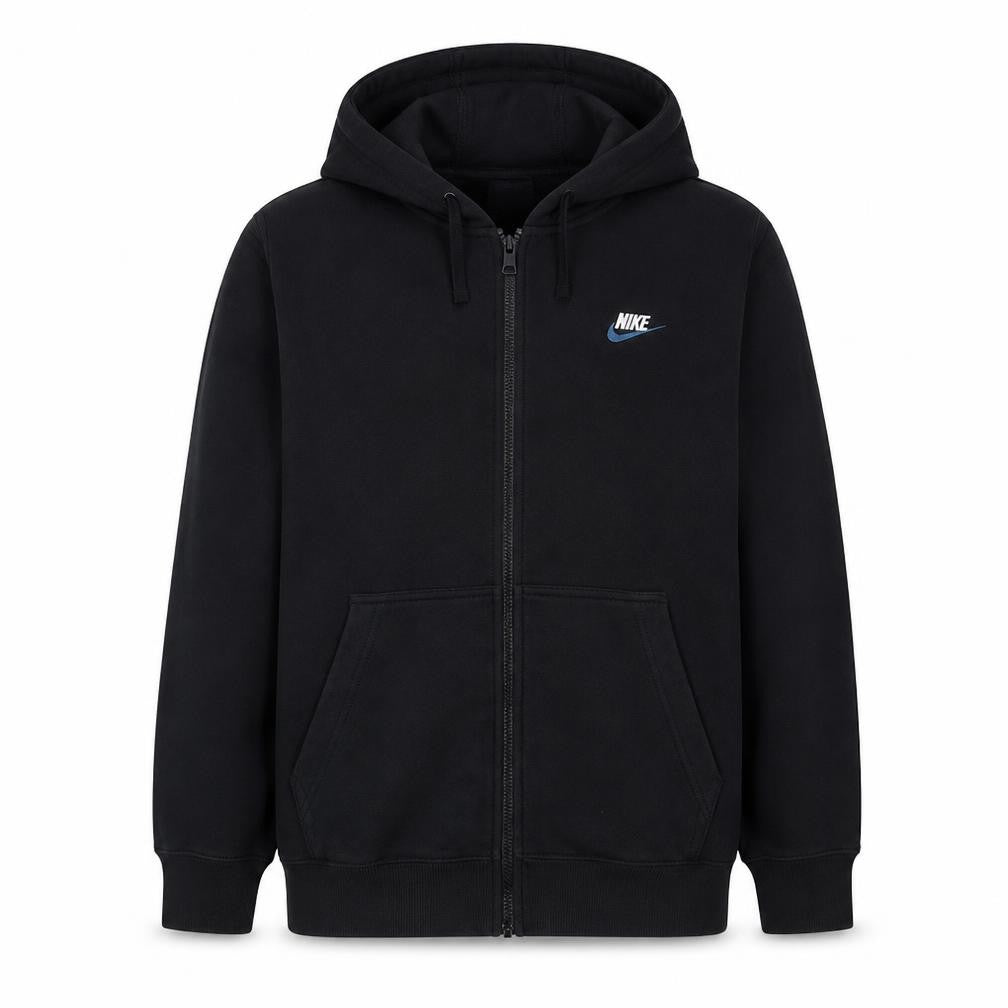 Nike Men's Black Full Zip Hoodie L Classic Fleece Zip Sweatshirt