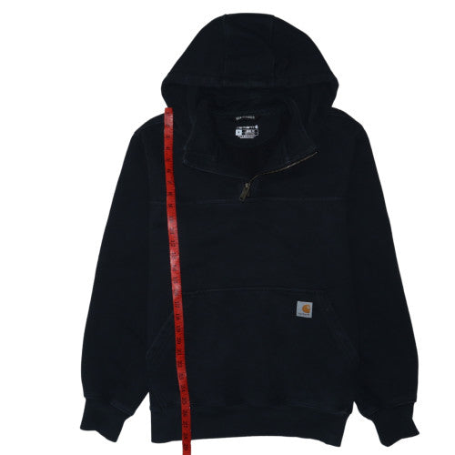 Carhartt Men Black M Loose Fit 1/2 Zip Hooded Sweatshirt Rain Defender