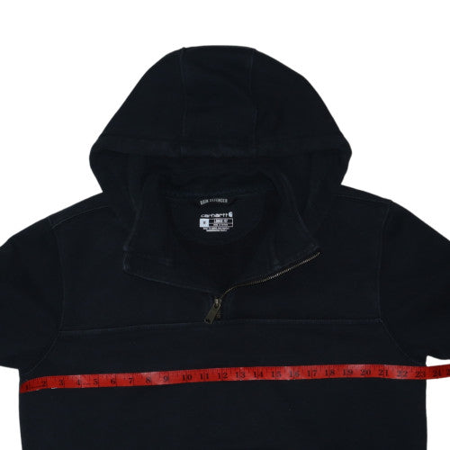 Carhartt Men Black M Loose Fit 1/2 Zip Hooded Sweatshirt Rain Defender