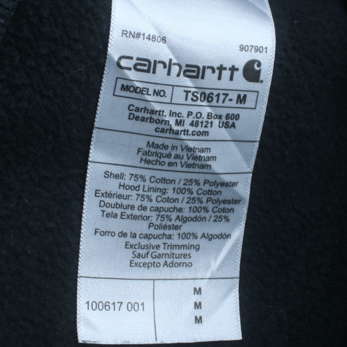 Carhartt Men Black M Loose Fit 1/2 Zip Hooded Sweatshirt Rain Defender