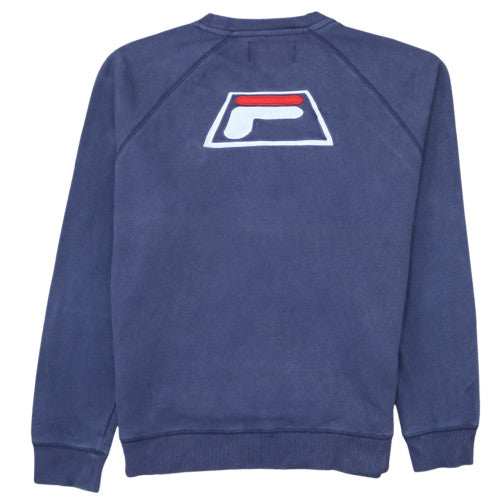 FILA Black Line Men's Blue Crew Neck Logo Sweatshirt M