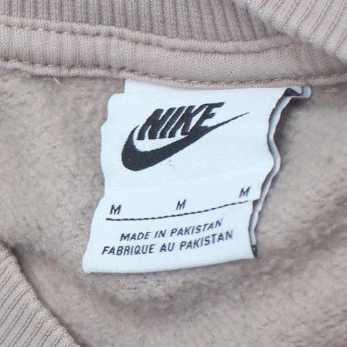 Nike Womens Beige Crew Neck Pullover Sweatshirt Size M