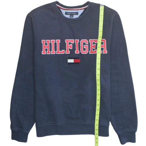 Tommy Hilfiger Men's Blue Logo Embroidered Pullover Sweatshirt Size M