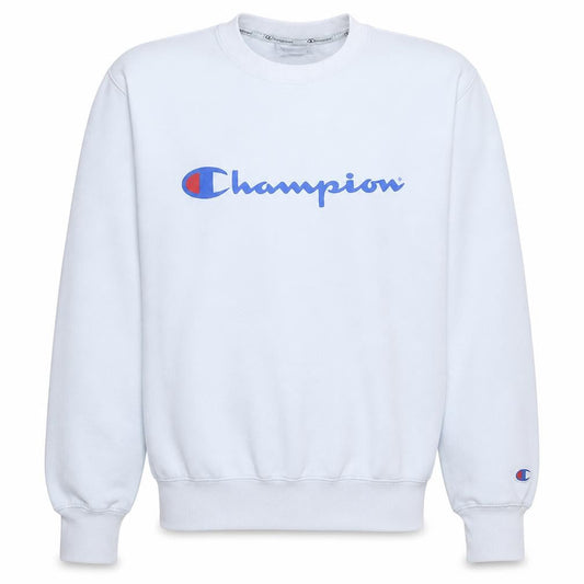 Champion Men’s White Pullover Sweatshirt M Logo Crew Neck