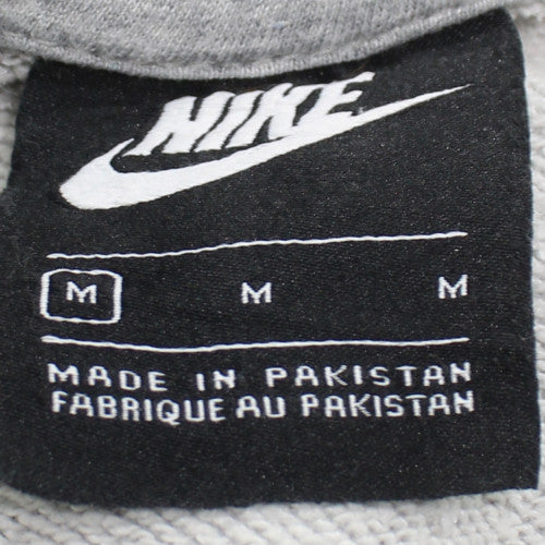 Nike Men's Grey Pullover Hoodie M Regular Fit Graphic Sportswear