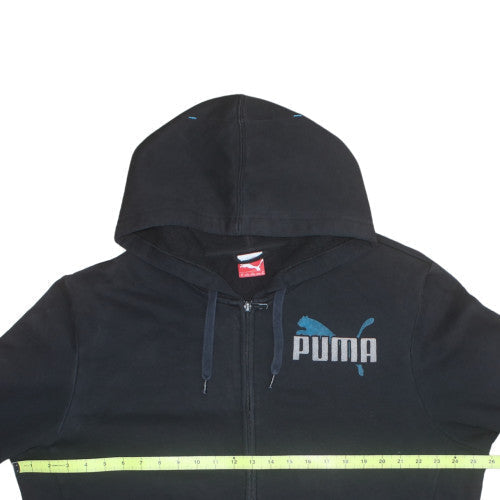 Puma Men's Black XL Full Zip Hoodie with Logo Design