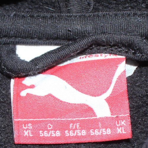 Puma Men's Black XL Full Zip Hoodie with Logo Design