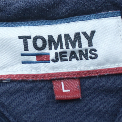 Tommy Jeans Men's Blue Logo Crew Neck Pullover Sweatshirt L