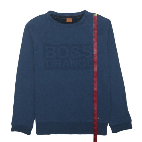Hugo Boss Mens Blue Logo Crew Neck Pullover Sweatshirt M