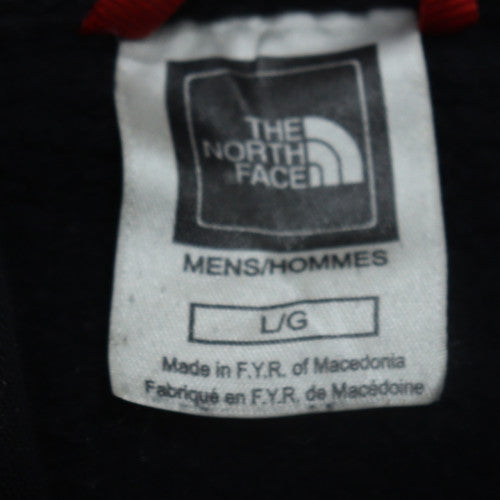 The North Face Mens Black Pullover Hoodie Size L Fleece Logo Sweatshirt