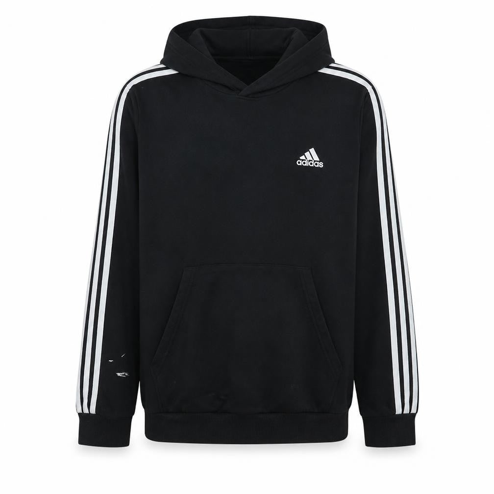Adidas Mens Black XL Pullover Hoodie with Logo and Pockets