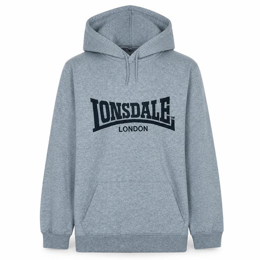 Lonsdale Men's Grey Pullover Hoodie M Logo Sportswear