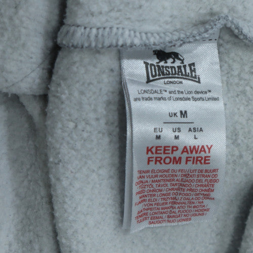 Lonsdale Men's Grey Pullover Hoodie M Logo Sportswear