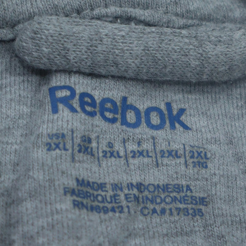 Reebok Men's Grey Full Zip Hoodie 2XL Regular Fit Sweatshirt