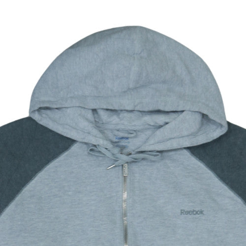 Reebok Men's Grey Full Zip Hoodie 2XL Regular Fit Sweatshirt