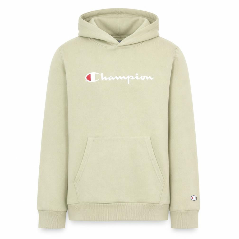 Champion Boys Beige Pullover Hoodie 15-16 Years 2XL Fleece Logo Sweatshirt