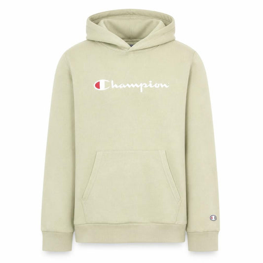 Champion Boys Beige Pullover Hoodie 15-16 Years 2XL Fleece Logo Sweatshirt