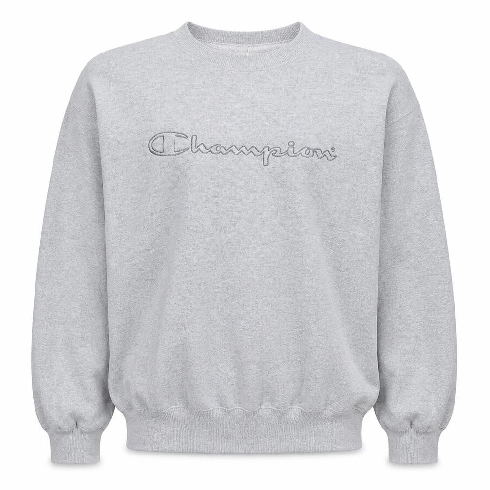 Champion Men's Grey Large Pullover Sweatshirt Logo Crew Neck