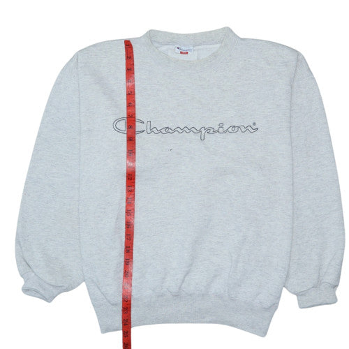 Champion Men's Grey Large Pullover Sweatshirt Logo Crew Neck