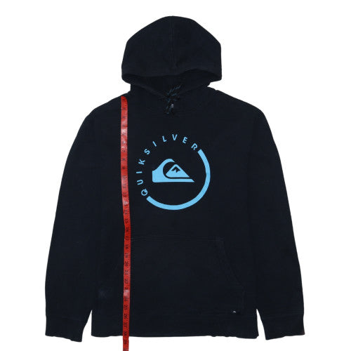 Quiksilver Men’s Black 2XL Pullover Hoodie with Blue Logo