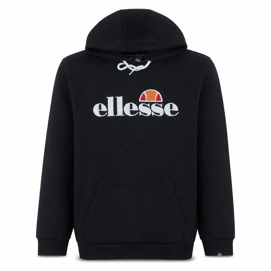Ellesse Mens Black Pullover Hoodie L Logo Fleece Sweatshirt