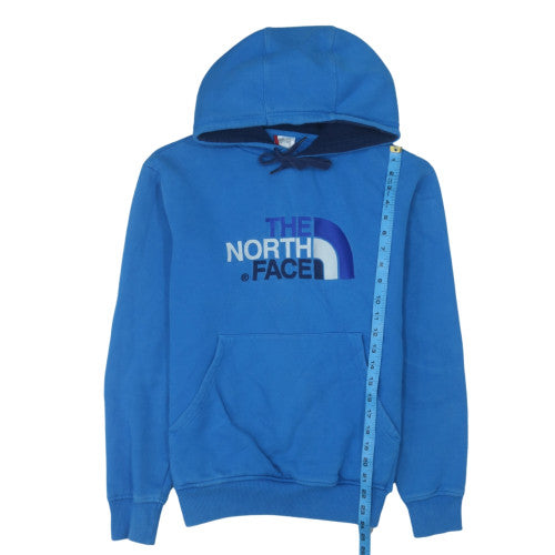 The North Face Men's Blue Pullover Hoodie S Cotton Fleece Logo Outdoor