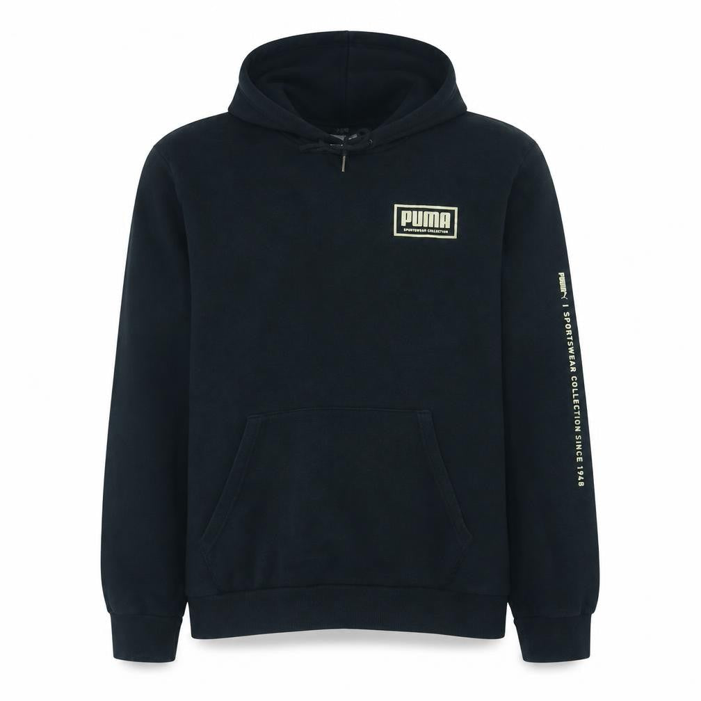 Puma Men's Black Pullover Hoodie L Sportswear Fleece Sweatshirt